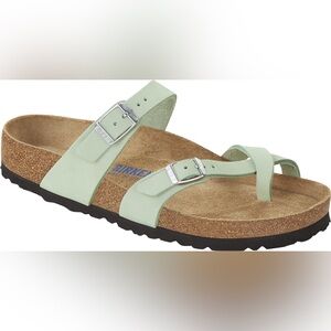 Birkenstock Mayari Matcha Nubuck Leather Soft Footbed Sandals